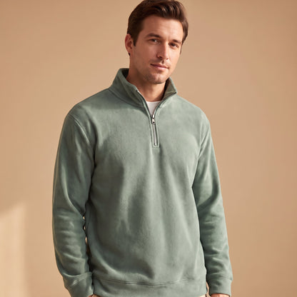 Men's Teddy Fleece Quarter Zip Pullover | Thermal Sherpa Winter Sweater