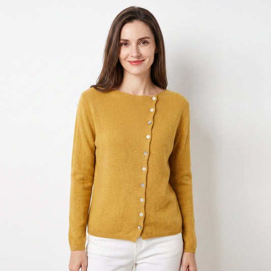 Women's Soft Pink Knit Cardigan | Button Front Lightweight Luxury Sweater