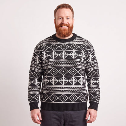 Men's Fair Isle Jumper | Nordic Geometric Pattern Winter Knit Sweater