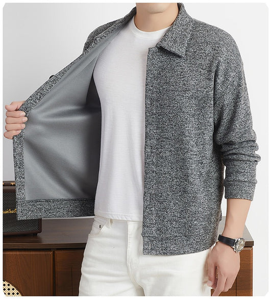 Men's Thermal Lined Cardigan Jacket | Button Front Winter Sweater
